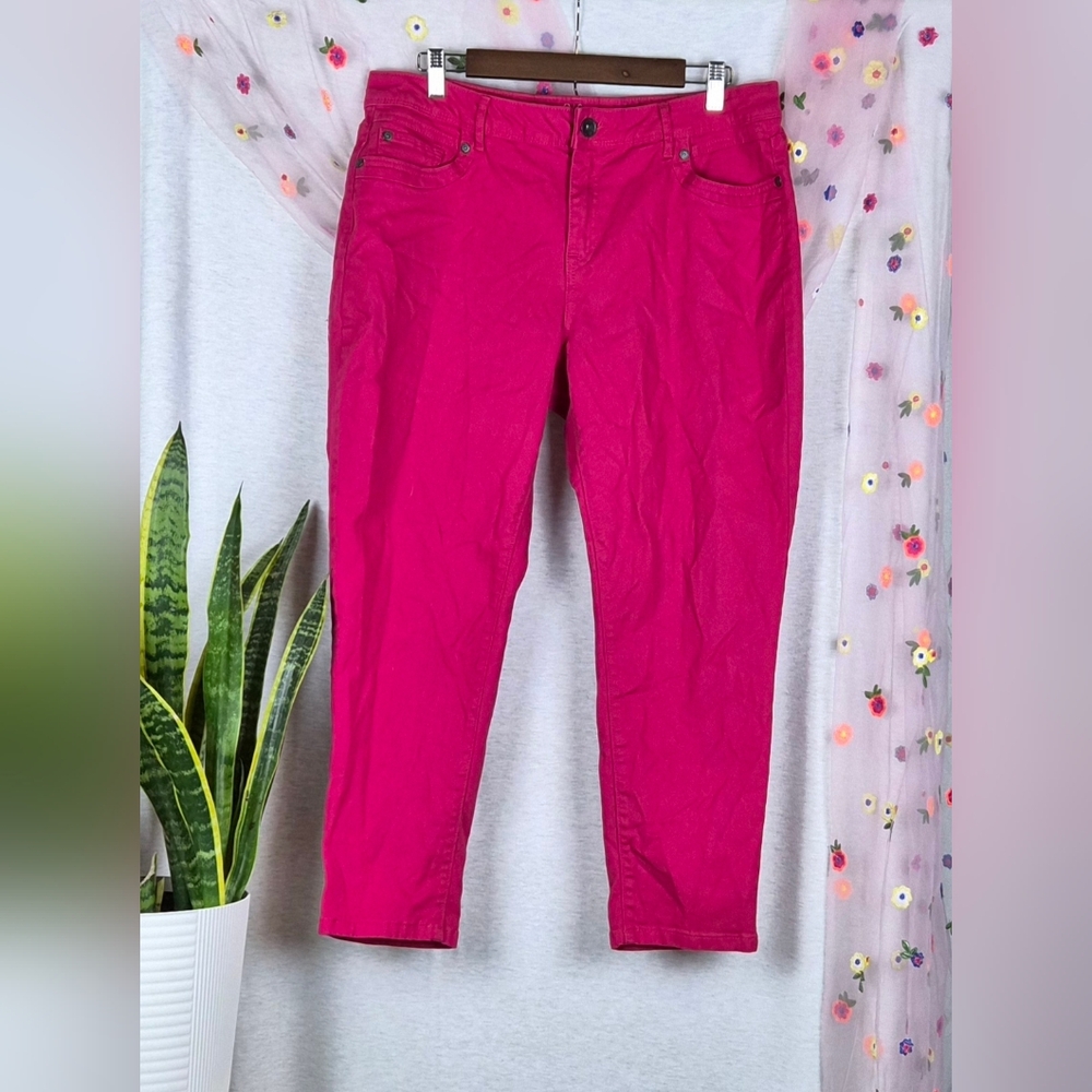 Simply Vera Vera Wang Pink Ankle Skinny Jeans Size 16 High Rise